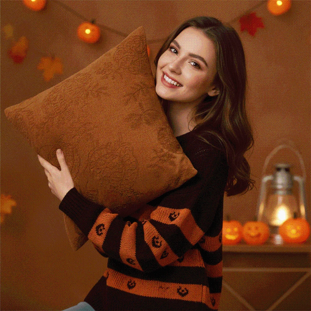 Soft Plush Pillow Case Square Shape Cute Embroidery Cushion Cover Fluffy Fabric Solid Color Throw Pillows Shell Couch Pillow