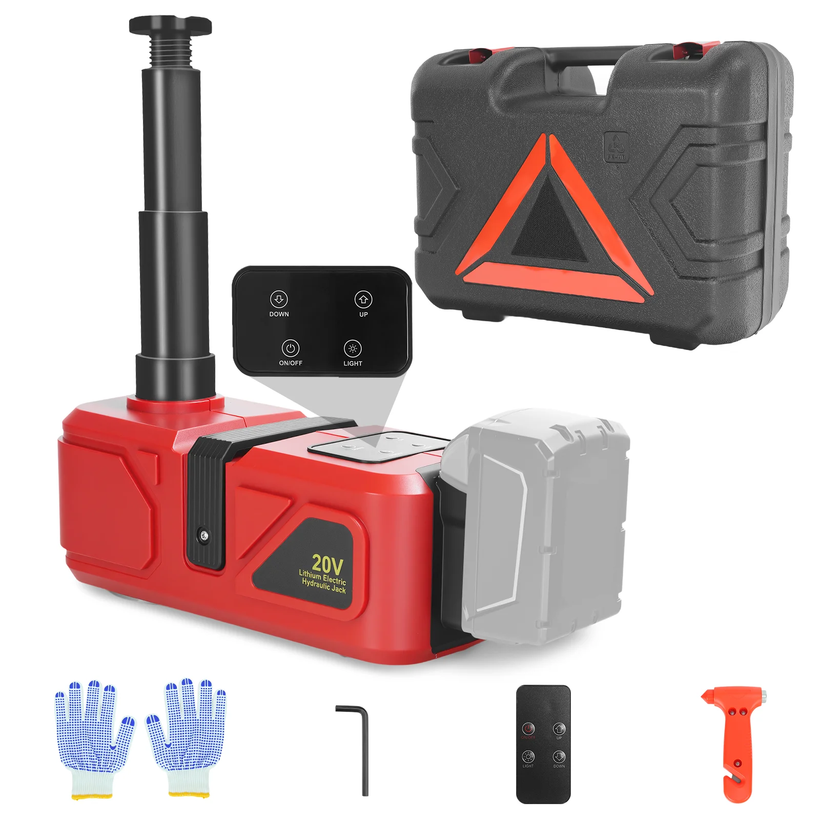 

Electric Hydraulic Car Jack 5 Ton Auto Vehicle Lift Jack Emergency Tire Changing Tool with LED Light for Milwaukee 18V Battery