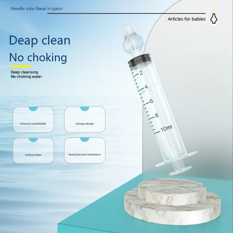 Aspirador Nasal profesional para bebé, irrigador Nasal de jeringa, limpiador de nariz para bebé, dispositivo de enjuague, lavado de nariz reutilizable para niños