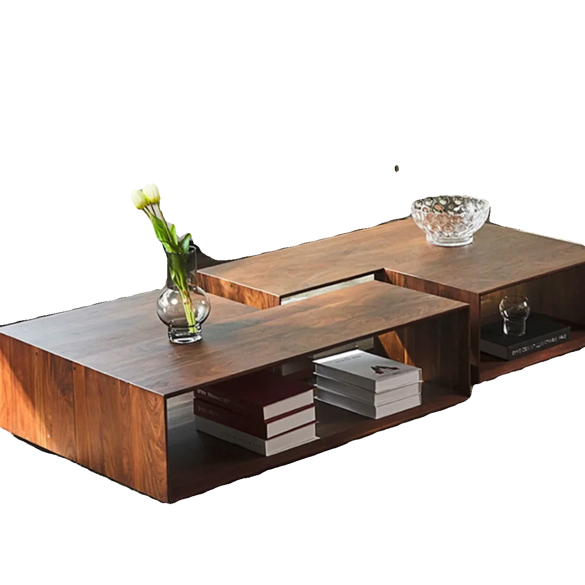 

Hot selling North American black walnut tea table, Nordic minimalist all solid wood high-end tea table module, modern tea table