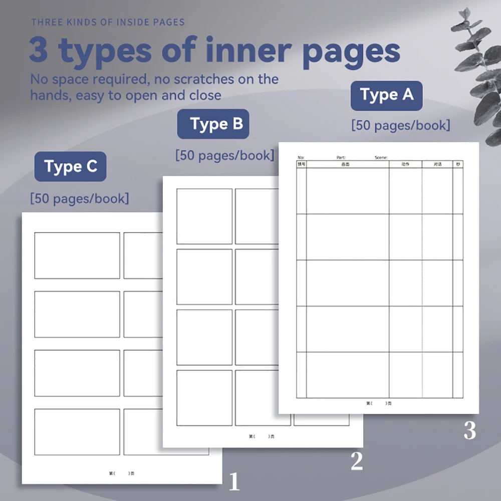 Imagem -02 - Páginas Filme História Caderno de Papel Grosso 95gsm Caderno para Pintura em Quadrinhos Faça Você Mesmo Prática Criativa Esboço Livro Arte Material Escolar 50