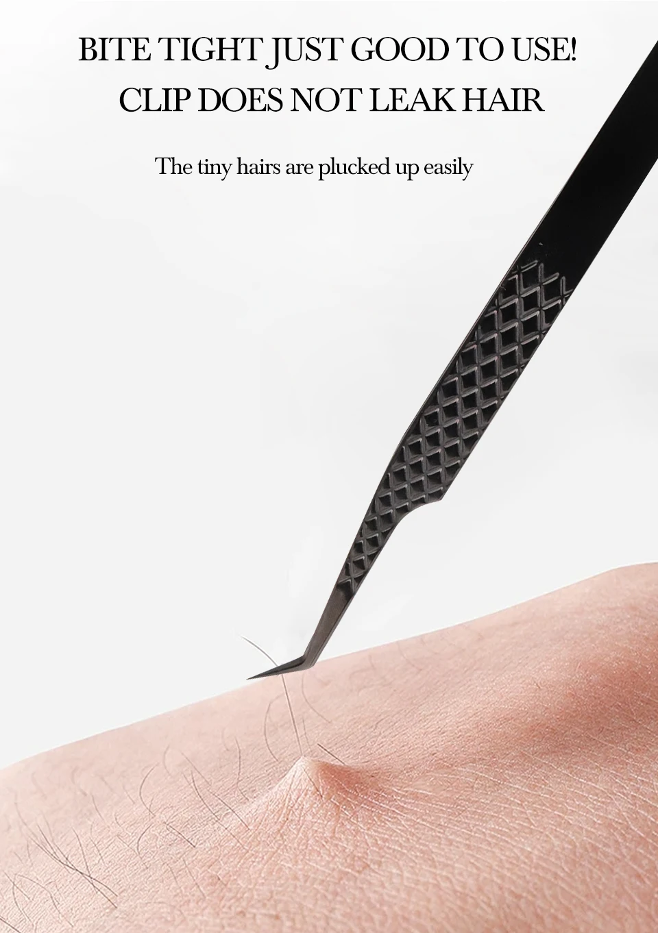 AGUUD Wimpernverlängerungspinzette, hochpräzise Pinzette aus Edelstahl, antistatisch, präziser Clip für Volumenfächer, professionelles Werkzeug – Detail 5