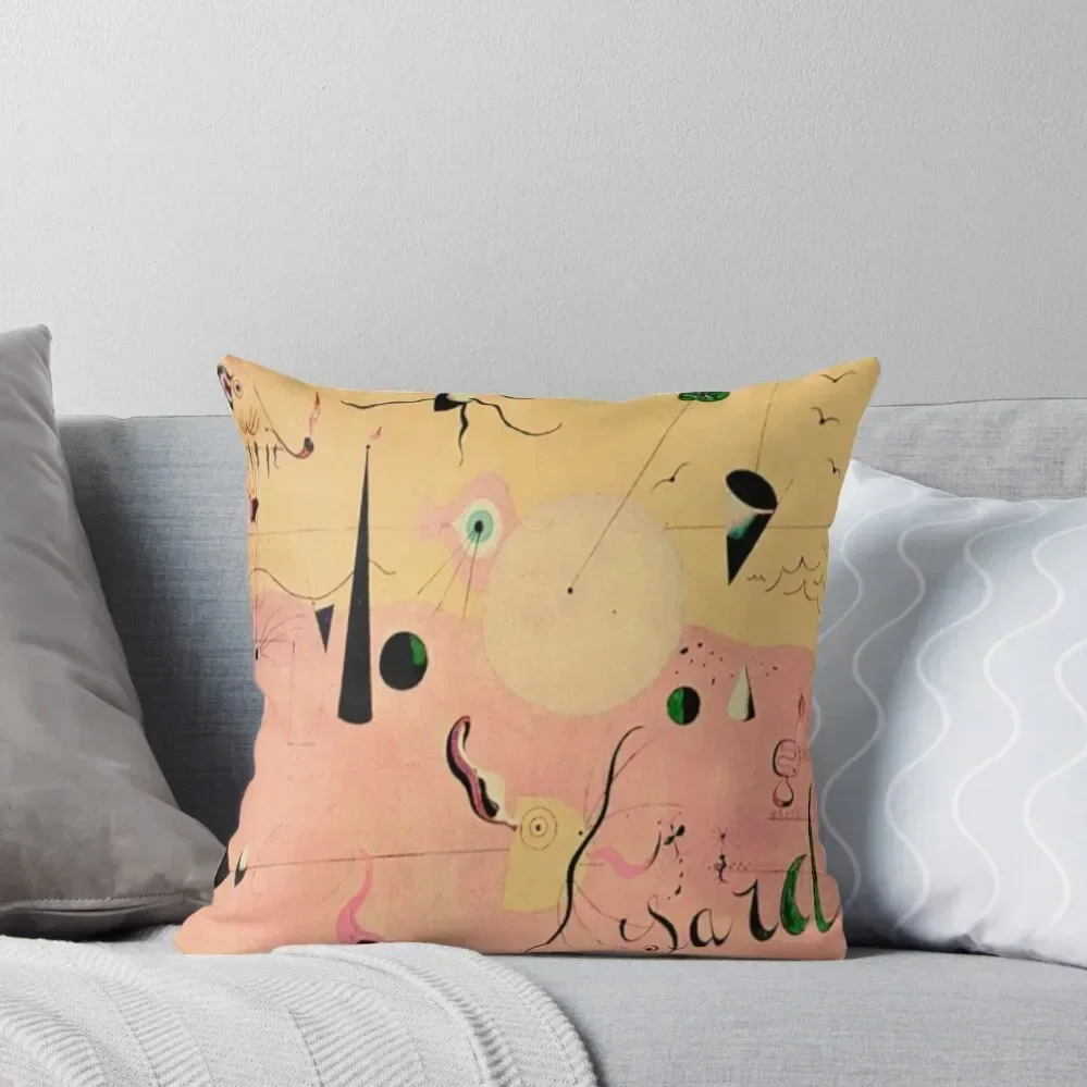 

Joan Miró - Catalan Landscape 'The Hunter' Abstract Surrealism Throw Pillow bed pillows christmas supplies pillow
