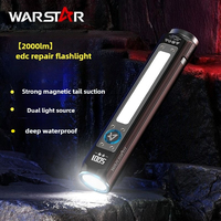Aluminum Alloy Tactical 2000 Lm Outdoor Emergency Portable Type C Rechargeable COB LED Flashlight 18650 Lithium Magnetic Torch