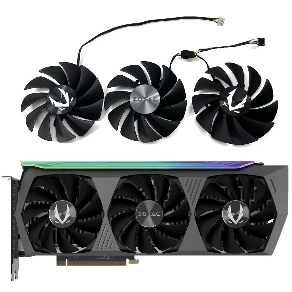 GA92S2U CF9015H12S RTX 3080 Ti AMP Holo GPU Fan，For ZOTAC GAMING RTX 3070 TI、3080、3080 TI、3090 AMP Holo Video card cooling fan