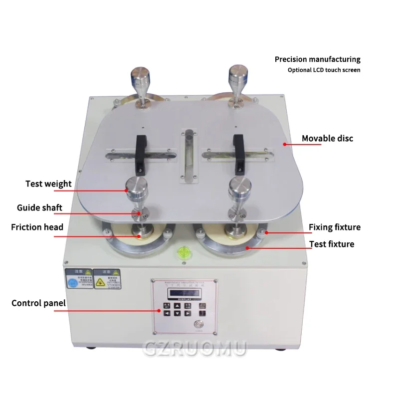

Leather Wear Testing Machine Pilling Friction Test Wear Woven Cloth Resistance Friction Tester Belt Wear Testing Machine