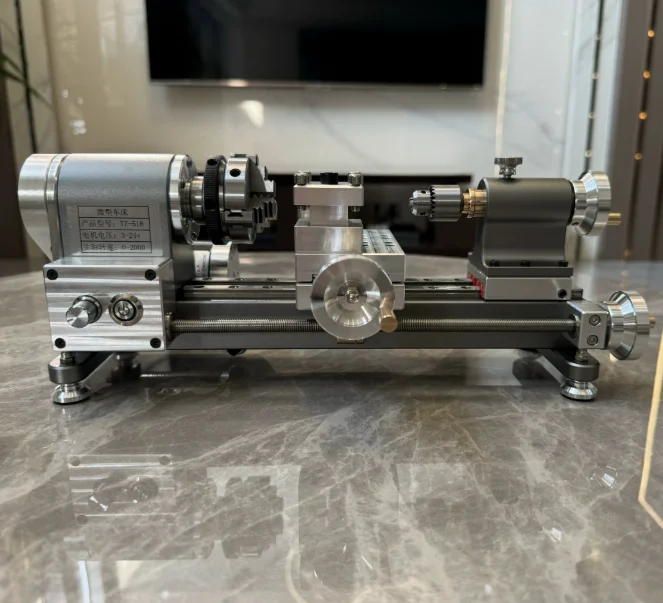 DIY Mini Lathe 100-2500RPM, Multifunctional Woodworking Lathe 110V-220V Desktop Micro-Lathe for Home Use