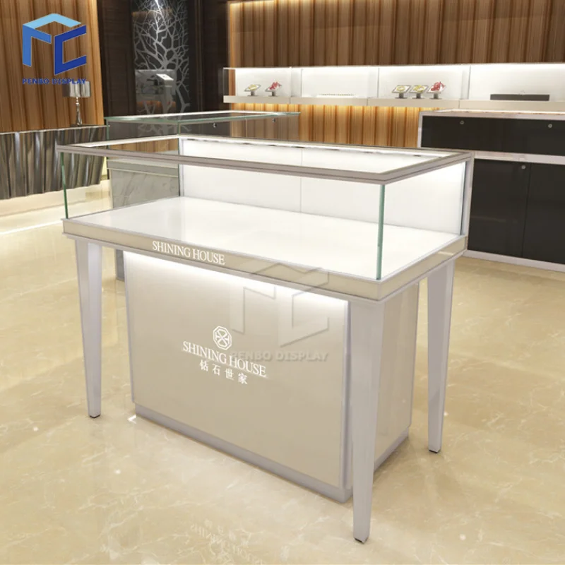 2025customized.Modern Jewellery Display Counter Design Luxury Glass Used Jewelry Display Showcase