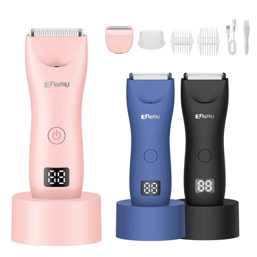 

Триммер для волос на теле для женщин и мужчин, безопасная для кожи электробритва со светодиодным дисплеем, перезаряжаемая бритва для тела, триммер для удаления волос, бикини