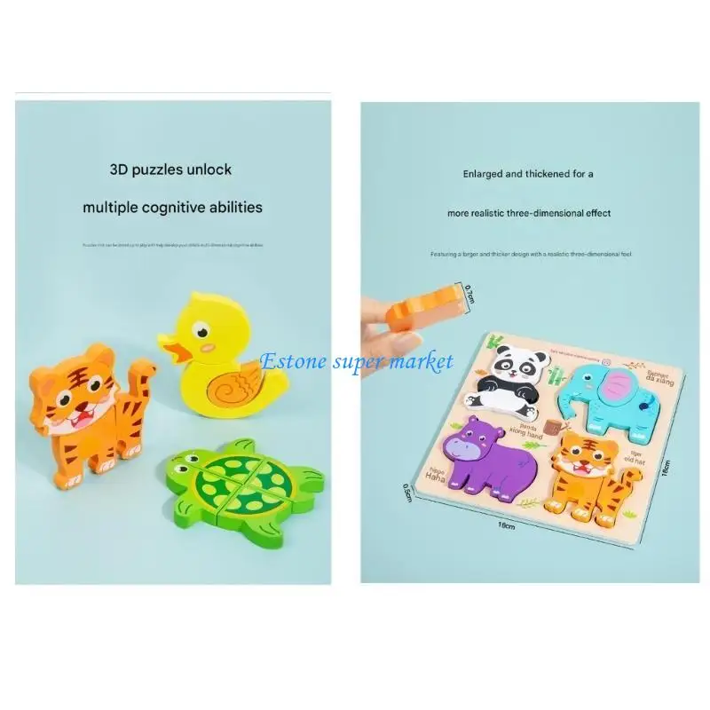 

090B Animal Puzzle Toy for Toddler Fine Motor Skill Learning Preschool Education