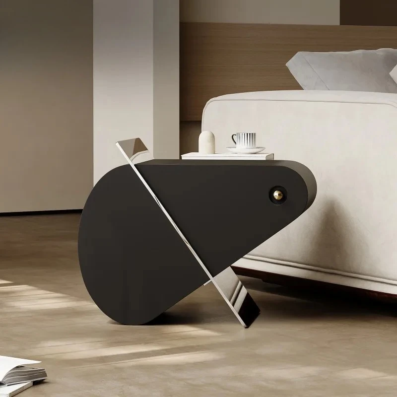 

Modern Minimalist Living Room Black Side Table Designer Art Creative Sofa Side Table Small Coffee Table