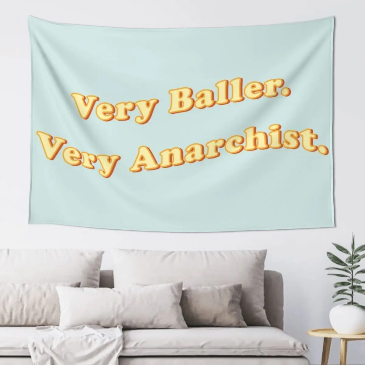 Very Baller Very Anarchist Ladybird Quote Tapestry Art Mural Home Decoration Things To Decorate The Room Tapestry