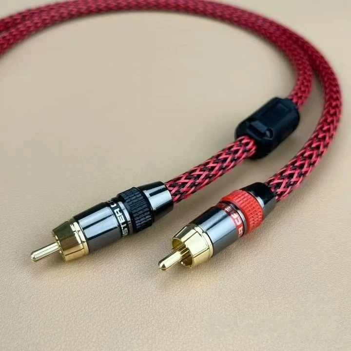 American Monster Standard 100 Audio Cable RCA Signal Cable Magnetic Ring Shielded Mesh Audio Connection Cable