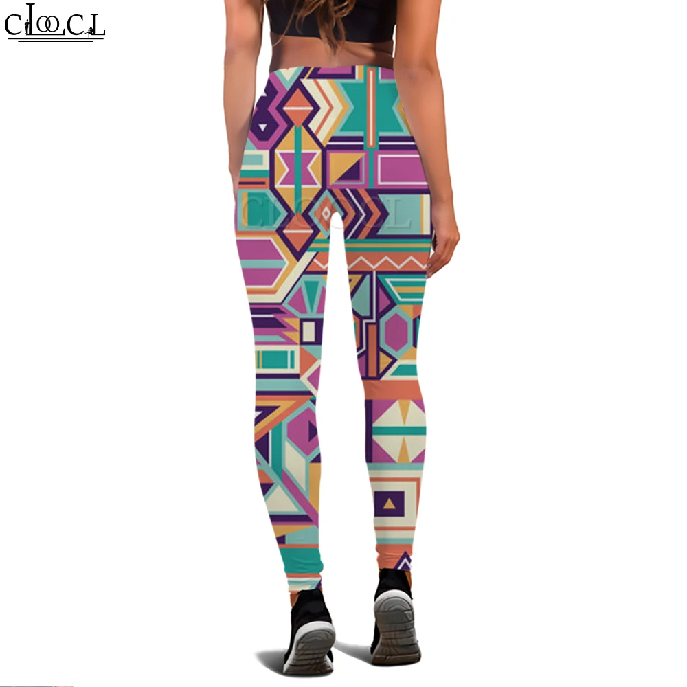 CLOOCL Fashion Women Legging Simple Geometry Printed Casual Workout Pants Stretchy Trousers Skinny Yoga Pants Bohemia Style