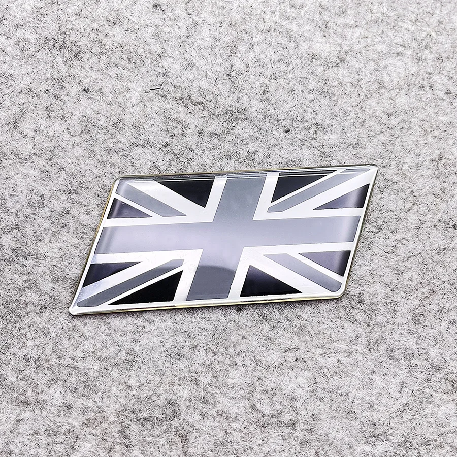 Zinc Alloy Universal National UK Flag Motorcycle Stickers Decals Gray Union Jack Car Truck Scooter Moped Emblem Badge