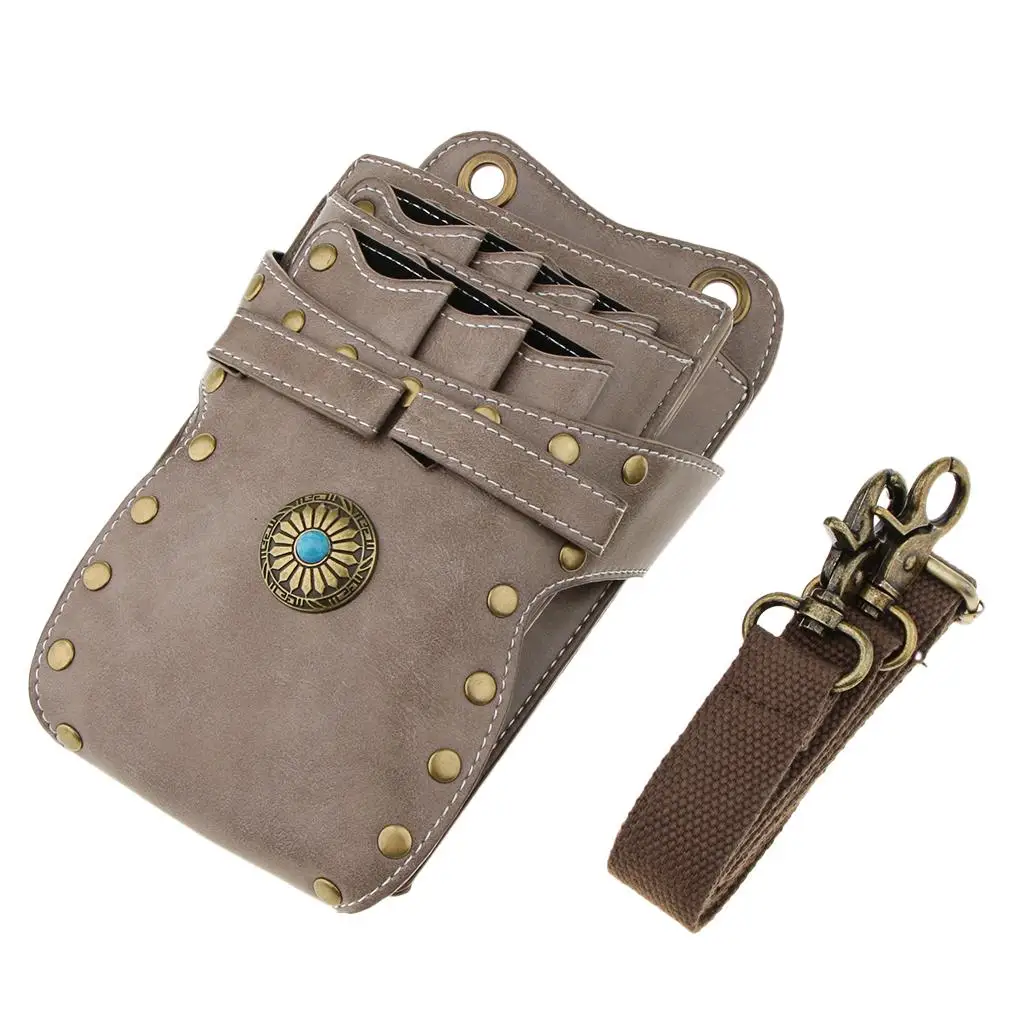 

Vintage Leather Barber Scissors Tools Holder Pouch Waist Bag