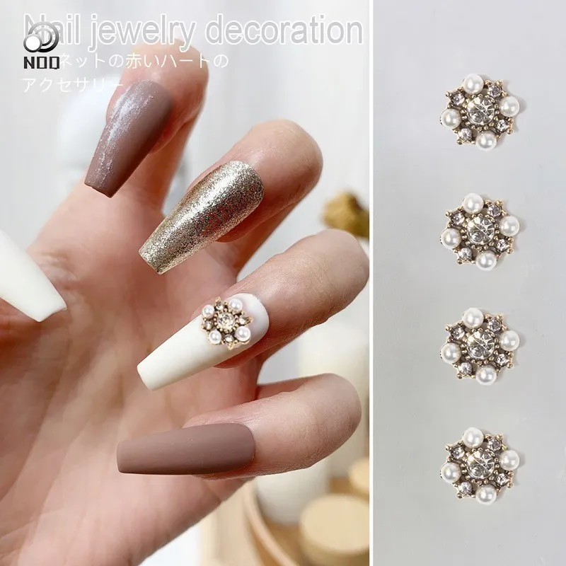 50/100pcs Nail Paint Gold Crystal New Design Baroque Style Pearl Retro European Ballet Elegant Diamond