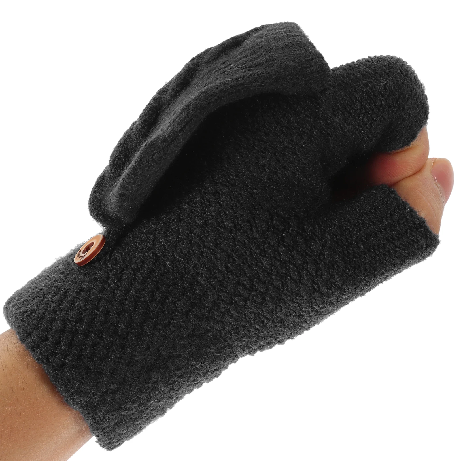 

Fingerless Mittens for Women with Flap Thermal Gloves Cold Weather Breathable Warm Acrylic