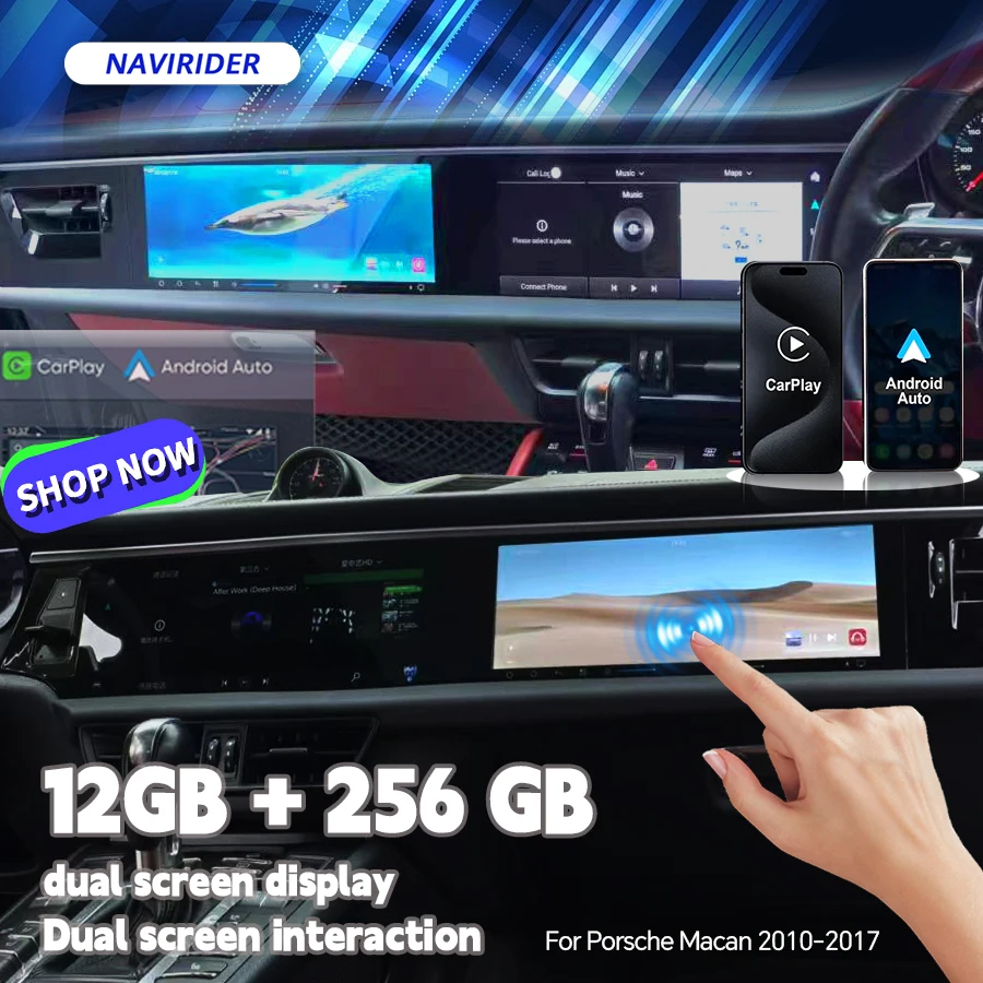 

12.3inch Dual Touch Screen Android 13 For Porsche Macan 2011-2017 Car Radio Stereo Multimedia Player Carplay GPS Navi Head Unit