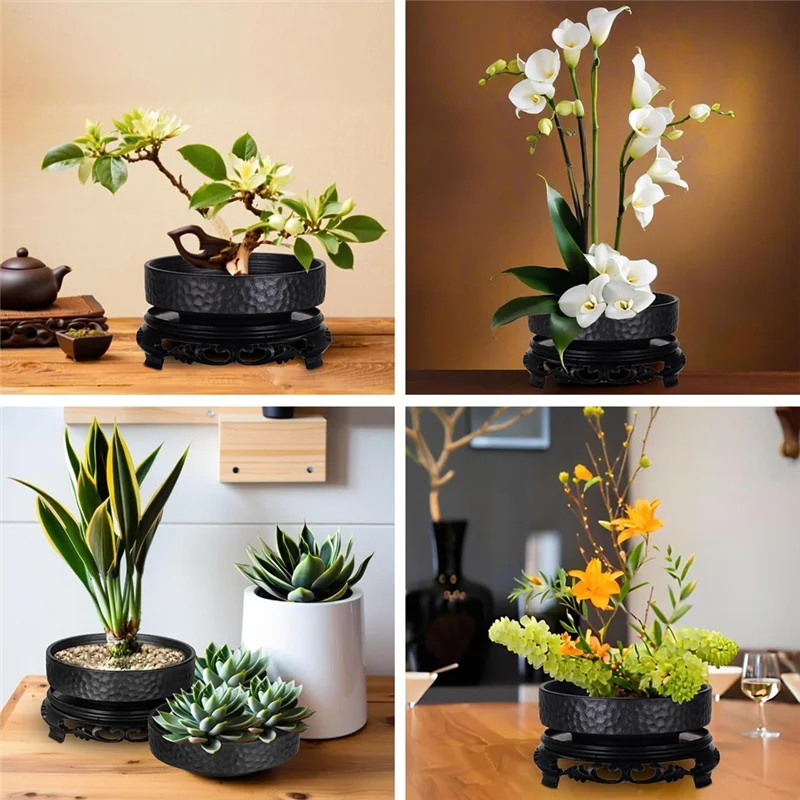 ABNP Ikebana com sapo de flor de 2,1 polegadas, vaso de flores, ferramenta de alisamento de agulha, base de vaso de flores e limpeza oca
