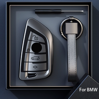 Titanium Gray for BMW X1 X3 X4 X5 X6 F15 F16 G30 3 5 7 Series G11 F48 Remote Car Key Case Cover Fob Holder Keychain Accessories