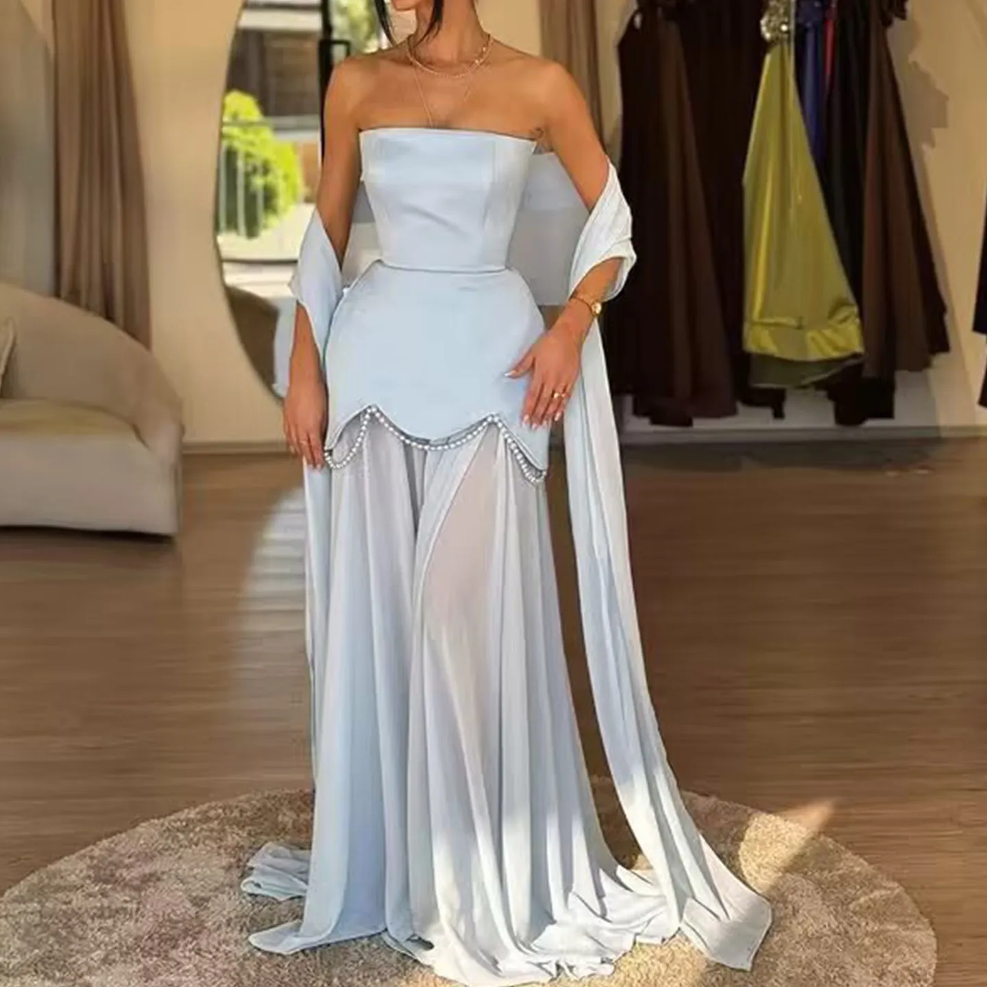 Ele Pure Color Strapl Me Splice Dr Z Mujer Faionable Invierno Recién llegado Bodycon Dr para uso diario