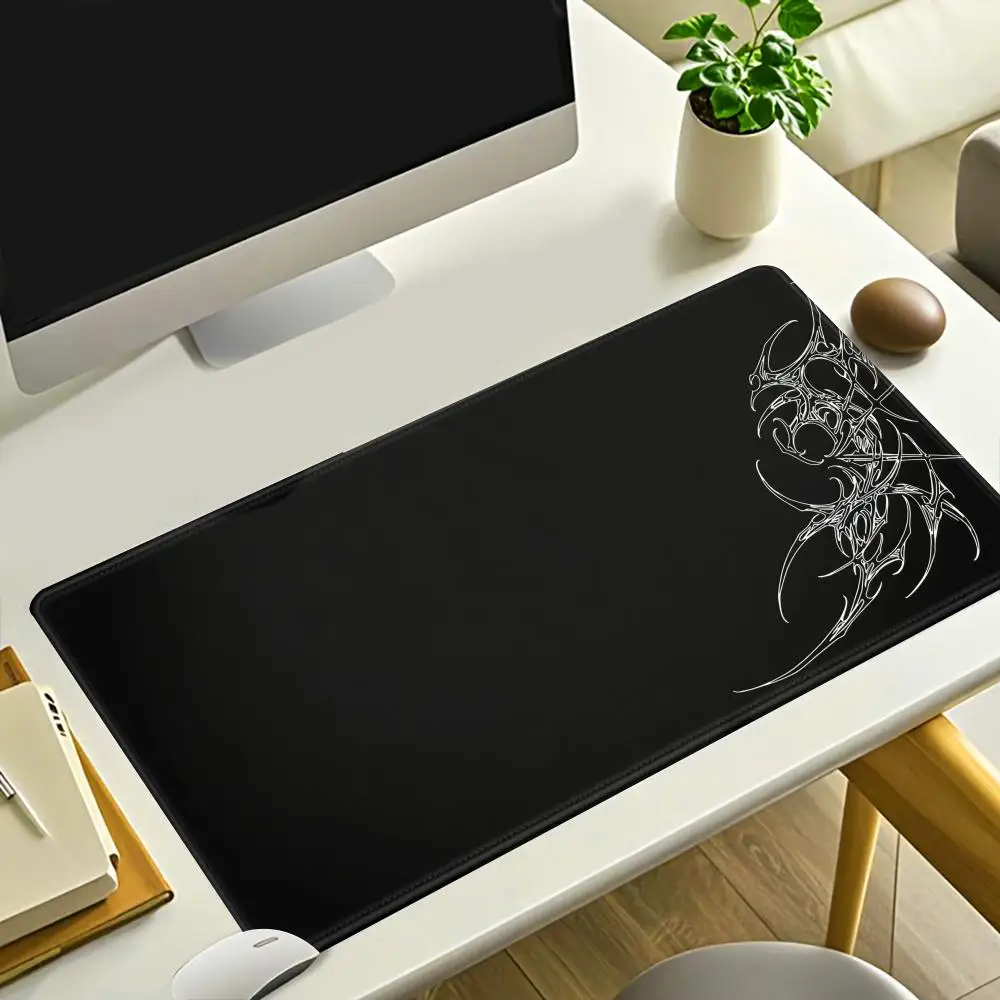 

HYBXAXC Cybersigilism Tribal Design Desk Mat Minimalistic Tech Tribal Cute HD Desk Pad Extended Gaming Keyboard Large XXL Gamer