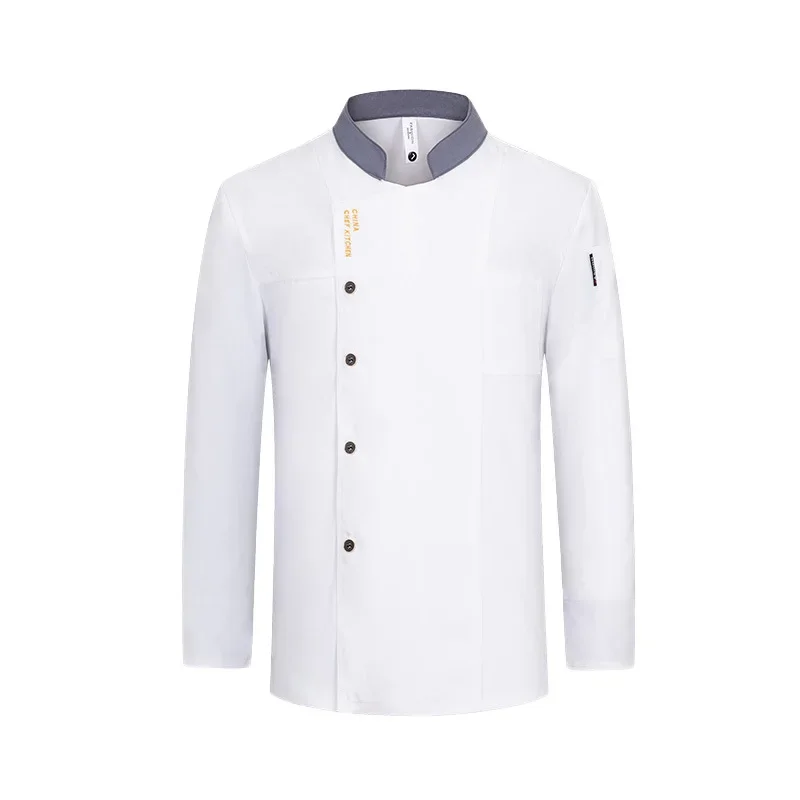 Long Sleeve Chef Clothes Uniform Restaurant Kitchen Cooking Chef Coat Waiter Work Jackets Professional Uniform Overalls Outfit