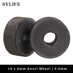 2Piece 0.6mm Pitch 19mm OD Single Straight Coarse Pattern Linear Knurling Wheel