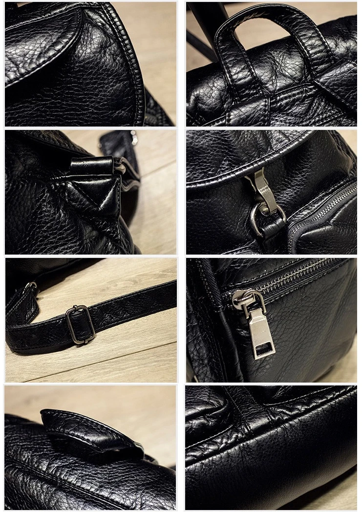 Casual damesrugzak Grote PU lederen reistas Vrouwelijke schoolrugzakken Mode zachte lederen rugzak voor dames