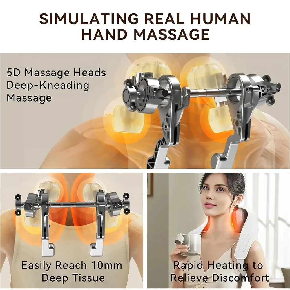 Electric Shoulder Shawl Neck Back Kneading Massage Acupressure Massager Automatic Wireles Muscle Trapezius Relax Cervical Pillow