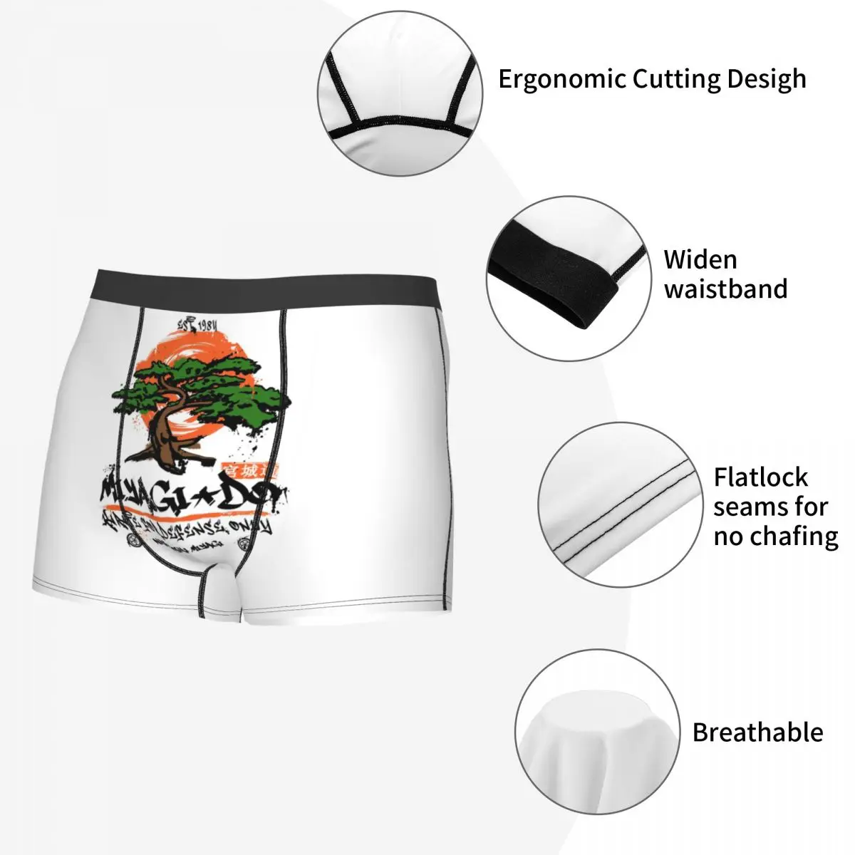 الملاكم السراويل السراويل Miyagi Do الكاراتيه سراويل الرجال ملابس داخلية جيدة التهوية ل أوم رجل صديقها هدية