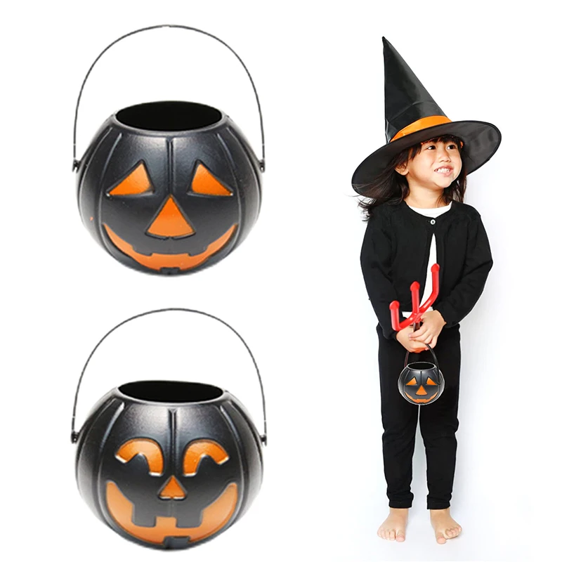 

1/6 Pcs Halloween Decoration Props Candy Canister Mini Pumpkin Bucket Home Decoration Portable Carry Bucket Shape Party Decora