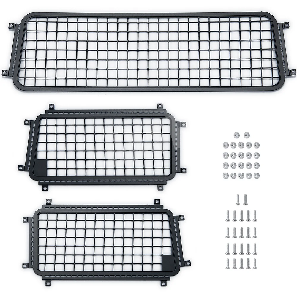 AXSPEED 1Set Metal Window Mesh Protective Net Guards for TRX-4 TRX4 Bronco 1/10 RC Crawler Car Upgrade Parts Accessories