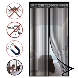 Magnetic Screen Door，Pet Friendly Walk Through Door Screen Magnetic Closure- Magnetic Screen Door Mesh Keeps Bugs Out-Black