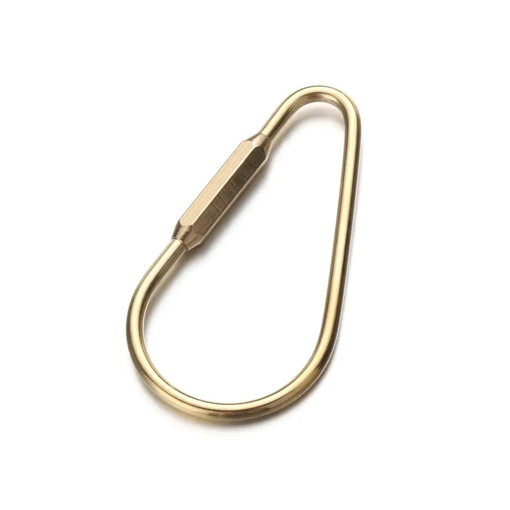 Golden Brass Key Ring Compact Whistle Gourd Ruler Shaped Keychain Jewelry Accessories Pendant Buckles Creative DIY Craft Tools