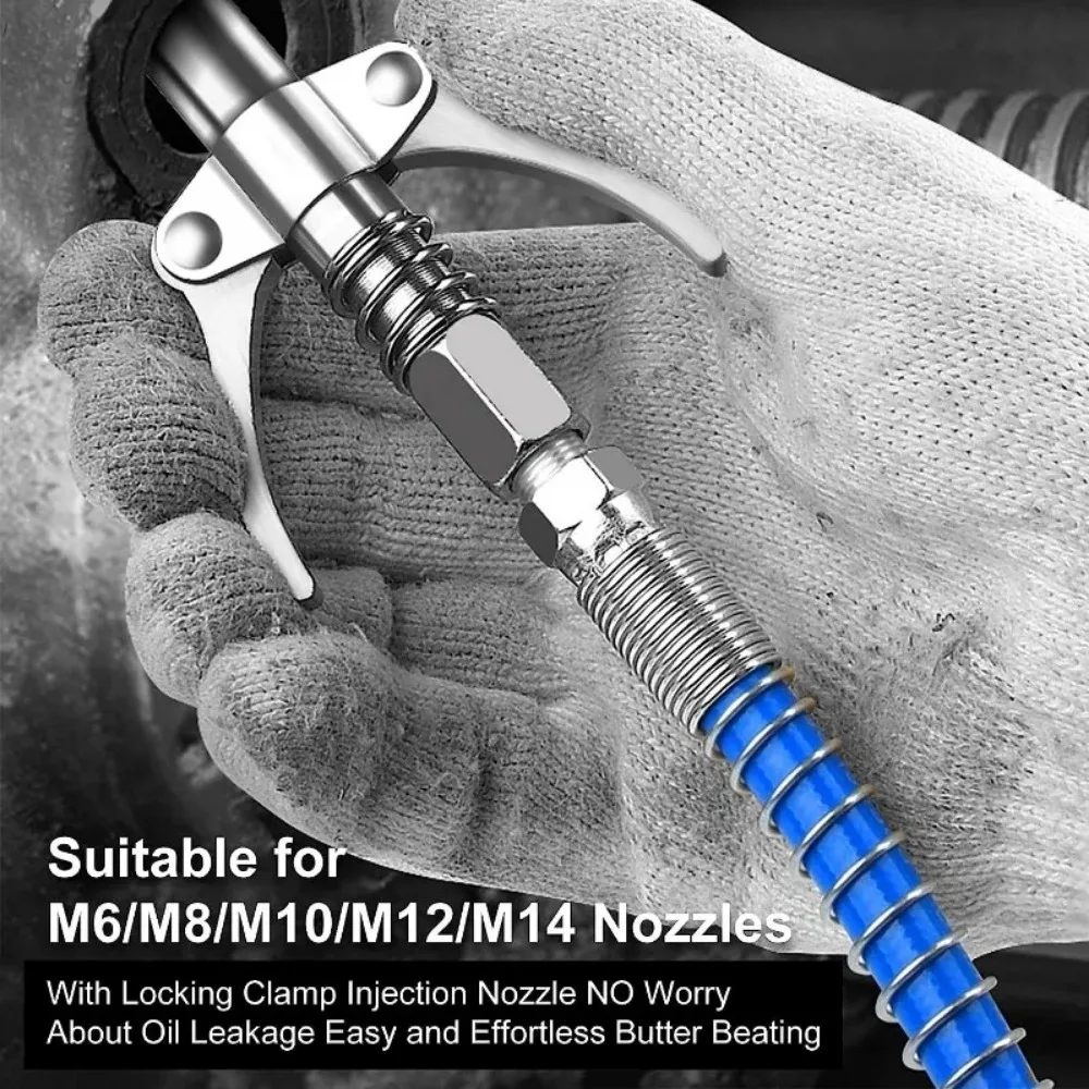 NPTI/8 10000 PSI Two Press Grease Coupler Heavy-Duty Quick Release Grease Gun Coupler Easy To Push Accessories