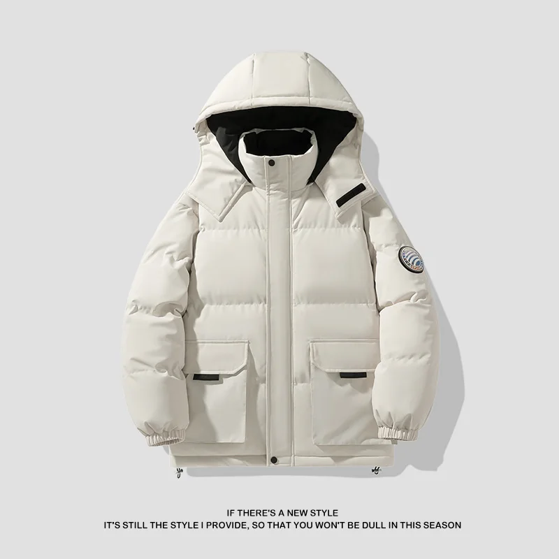 

Thiened Fce Winter Cotton Jaet Outdoor Sports Hat Mountain Climbing Couple Men's Workwear Warm Coat Polyester Fiber