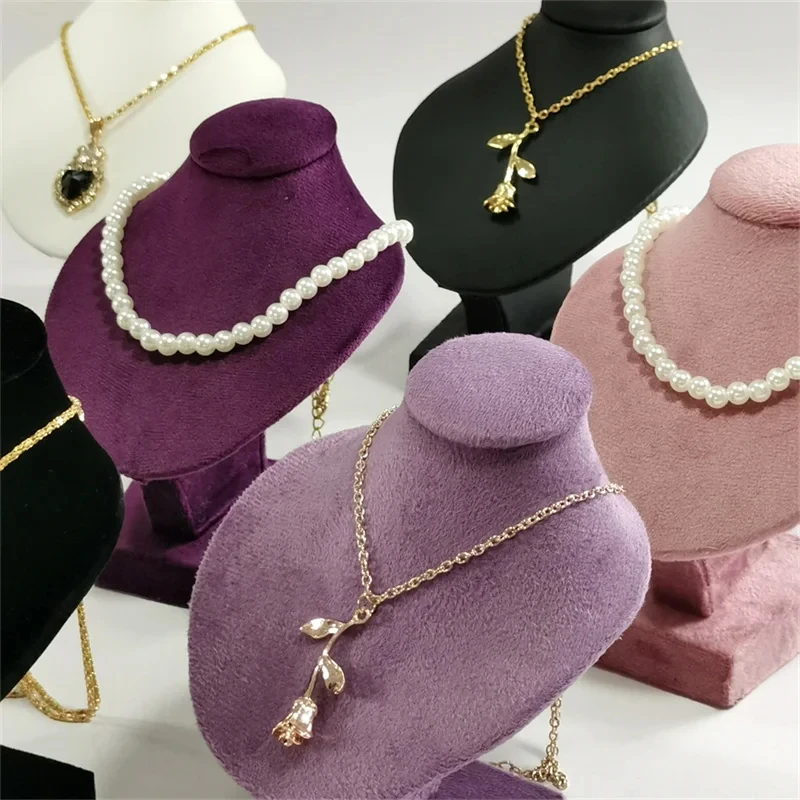

Miniature Mannequin Necklace Pendant Display Stand Choker Beads Chain Organizer Neck Portrait Neck Model Stand Window Display