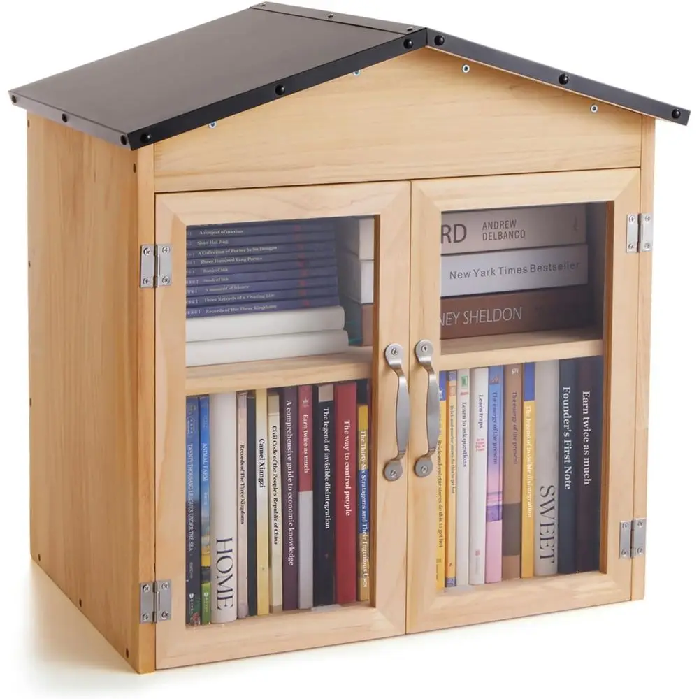 

Durable Weatherproof Outdoor Little Library Exchange Cabinet with Adjustable Shelves for Community and School Book Sharing