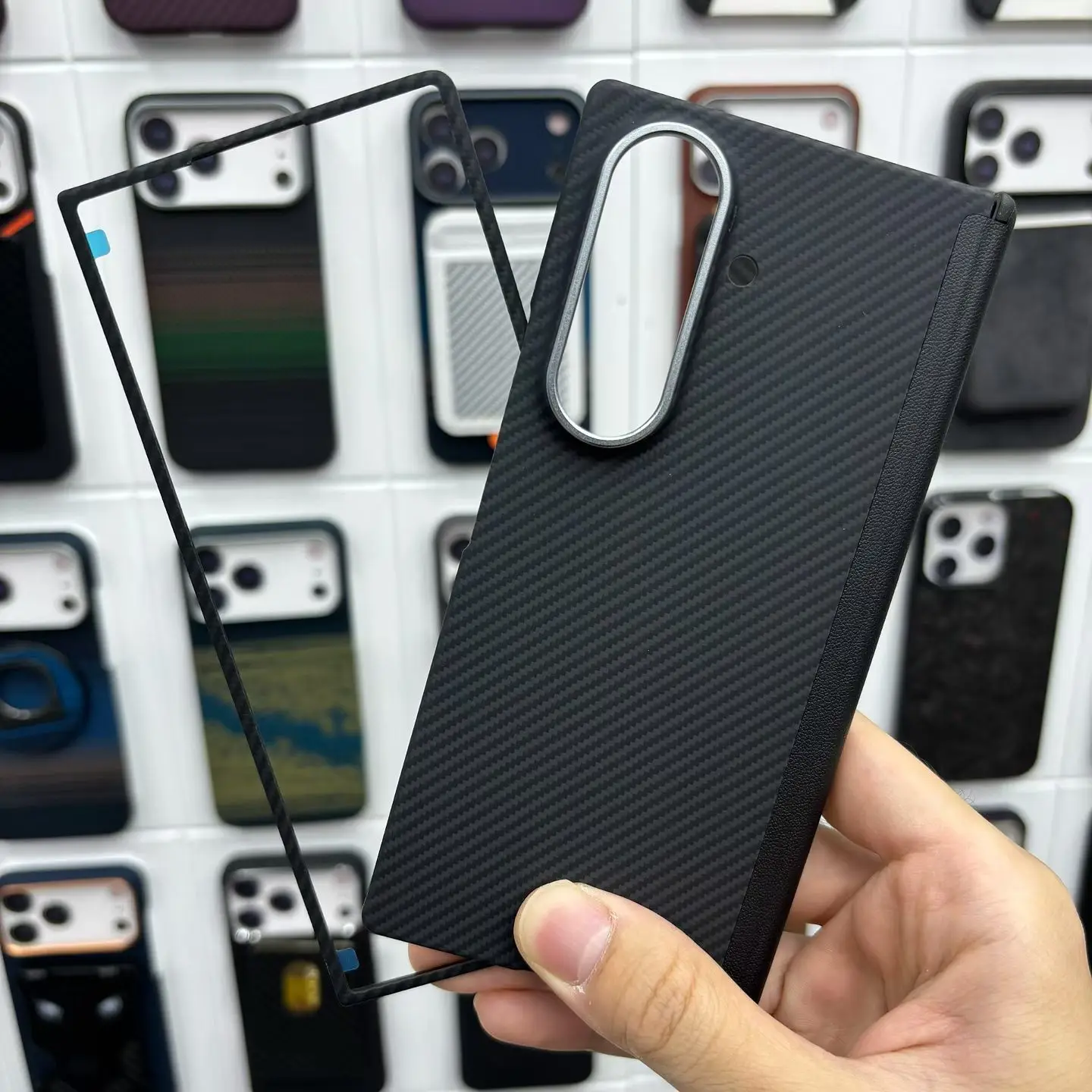 Magnetic Genuine Aramid Carbon Fiber Case For Samsung Galaxy Z Fold8 Ultra Hinge Cover
