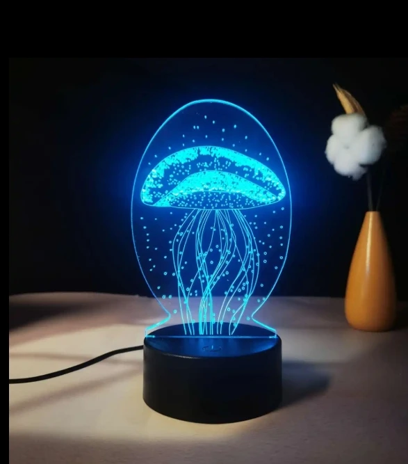 Casa inteligente luzes de controle remoto colorido água-viva led mesas lâmpada luz da noite para crianças decoração do quarto