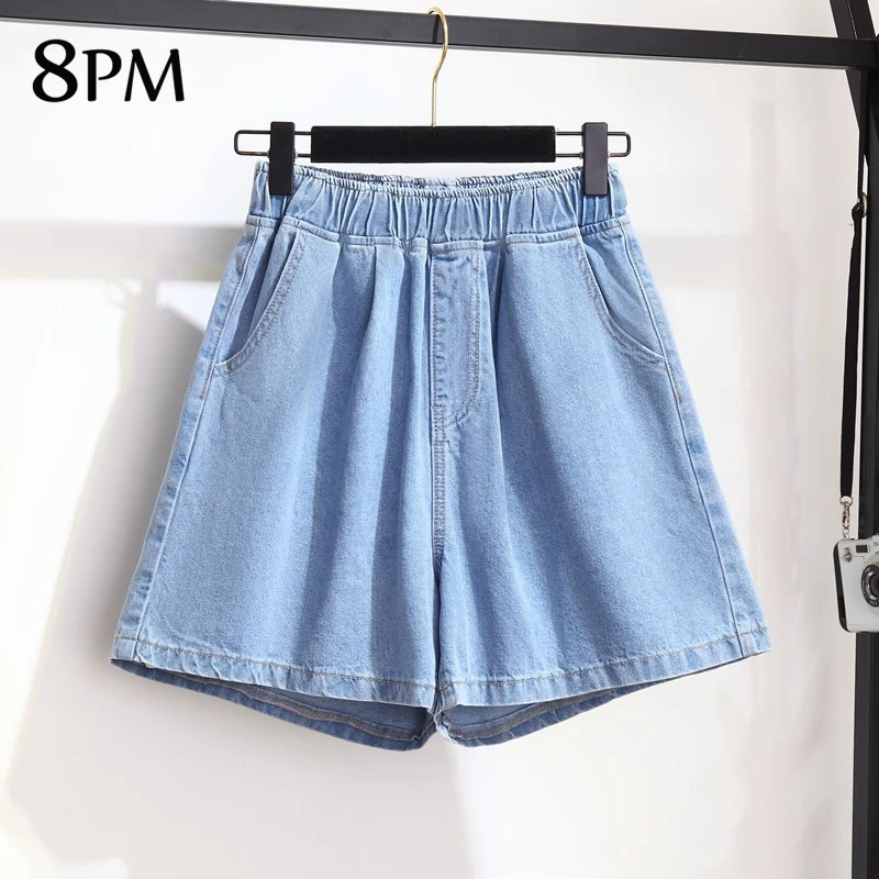 Womens Lounge Bermuda Shorts Plus Size Casual Summer Cotton Knee Length Shorts With Pockets Denim Shorts Jeans 3XL 4XL 5XL