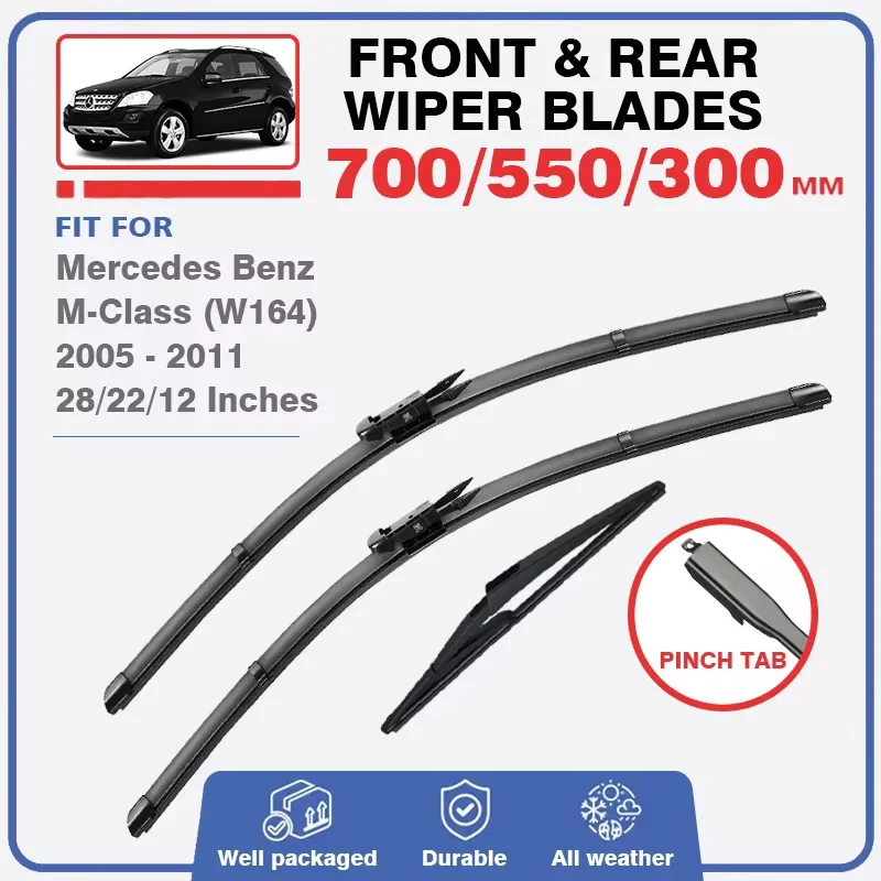 Front Rear Wiper Blades For Mercedes Benz M Class W164 2006 - 2011 Windshield Windscreen Accessories ML350 ML320 ML400 ML450 CDI
