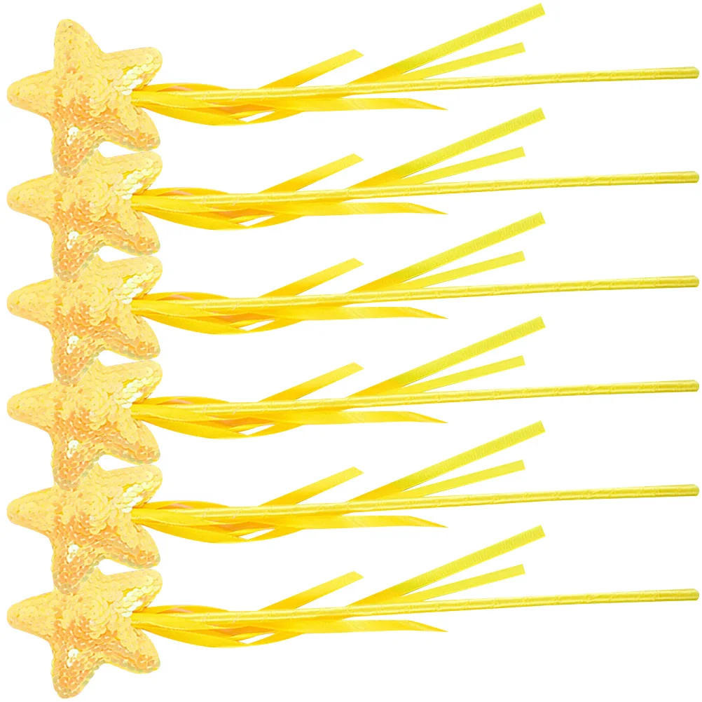 

6 Pcs Fairy Sticks for Girls Kids Stage Prop Cosplay Party Decorations Star Shaped Toys