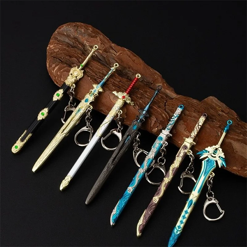 

28 Styles Mini Metal Scabbard of ancient swords Keychain unopened blade Pendant Keyring Charms llaveros official-website Gifts
