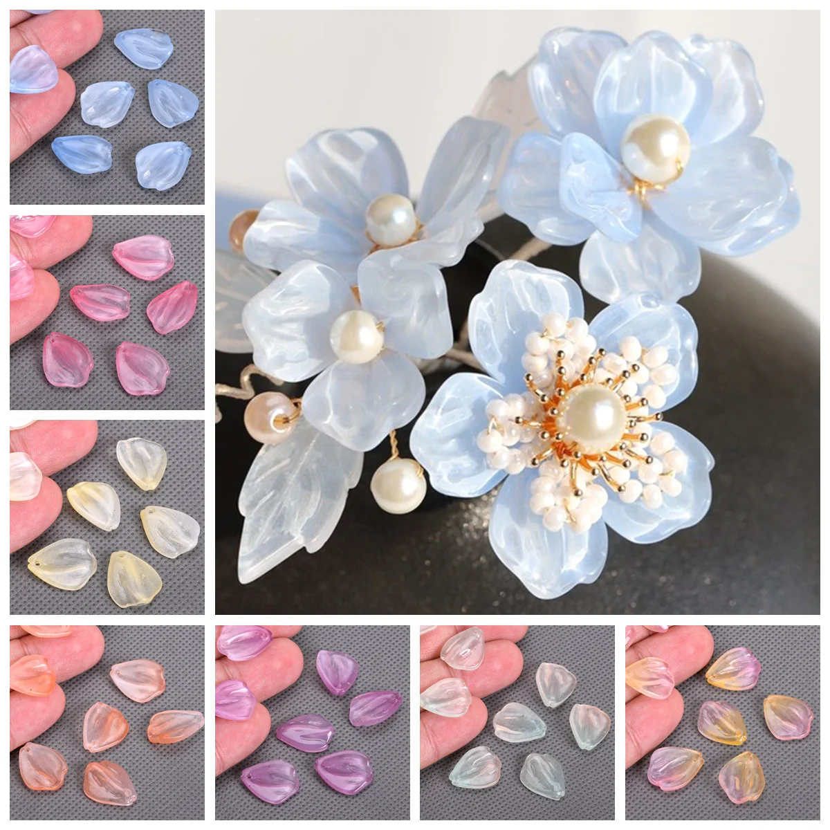 

10pcs 14x18mm Floar Petal Shape Handmade Lampwork Glass Loose Pendants Beads For Jewelry Making DIY Flower Findings