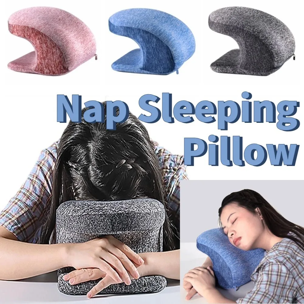 

Portable Nap Sleeping Pillow Slow Rebound Comfortable Pillow Cushion Breathable Lightweight Face Down Desk Pillow