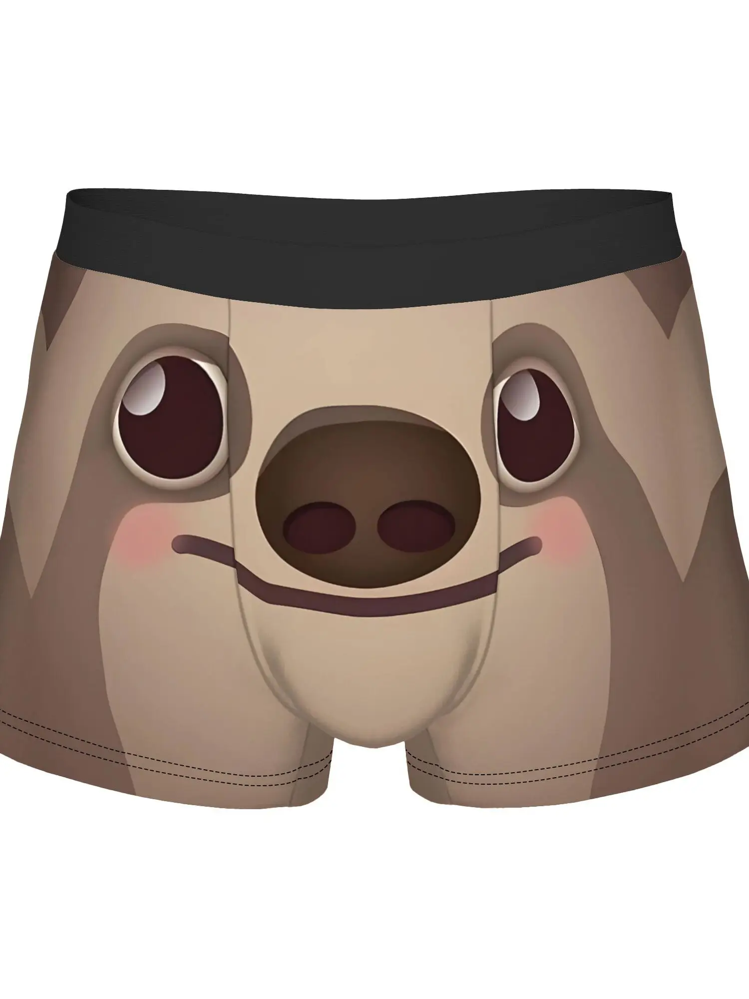 Lazy Sloth Hanging Branch Sleeping Funny Animal Creative Men'S Trunks Black Border Underwear, Unique Animal Graphic