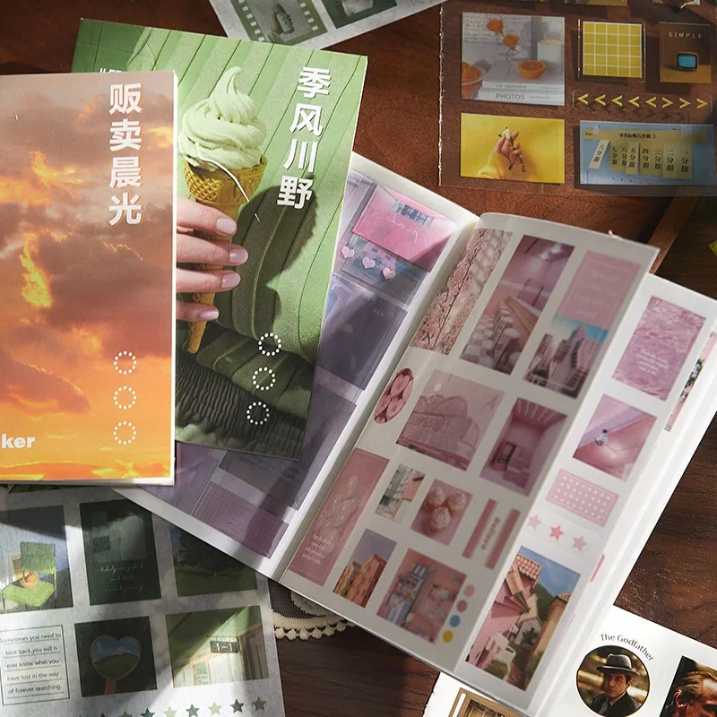 

Stickers Book Landscape Decorative Decal Film Impression Seal For DIY Diary Planner Scrapbook Album School Supplies Stationery